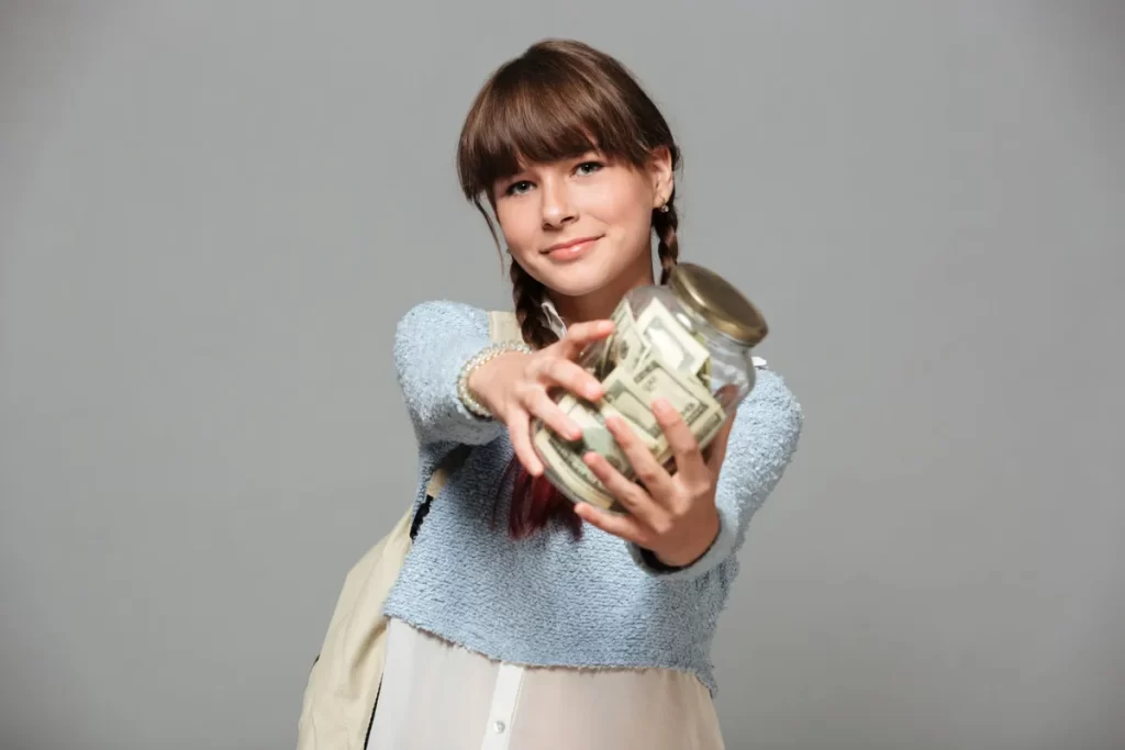 Teenager earning money