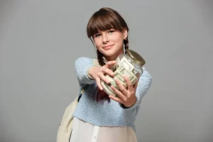 Teenager earning money